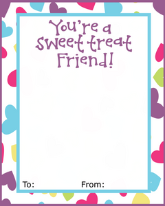 Sweet Treat Friend w/TF VDay Card 4x5 - Dots and Bows Designs