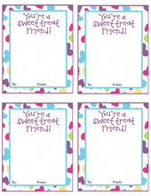 Load image into Gallery viewer, Sweet Treat Friend w/TF VDay Card 4x5 - Dots and Bows Designs