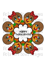 Load image into Gallery viewer, Gingerbread/Thanksgiving Platter Cutter Set - Dots and Bows Designs