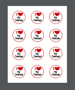 Teacher Valentine Package Tags - Dots and Bows Designs