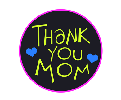 Thank You Mom Fluorescent Package Tags - Dots and Bows Designs