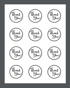 Thank You BW Package Tags - Dots and Bows Designs