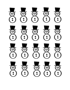 Snowman Icing Transfer Sheets - Dots and Bows Designs
