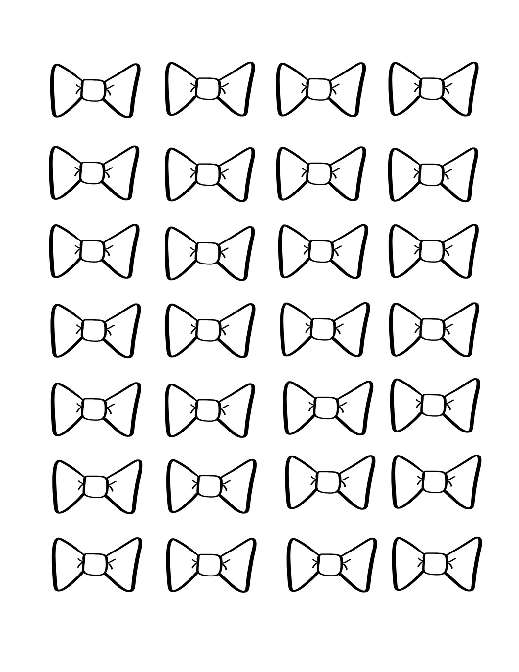Bow 2 Icing Transfer Sheets – Dots and Bows Designs