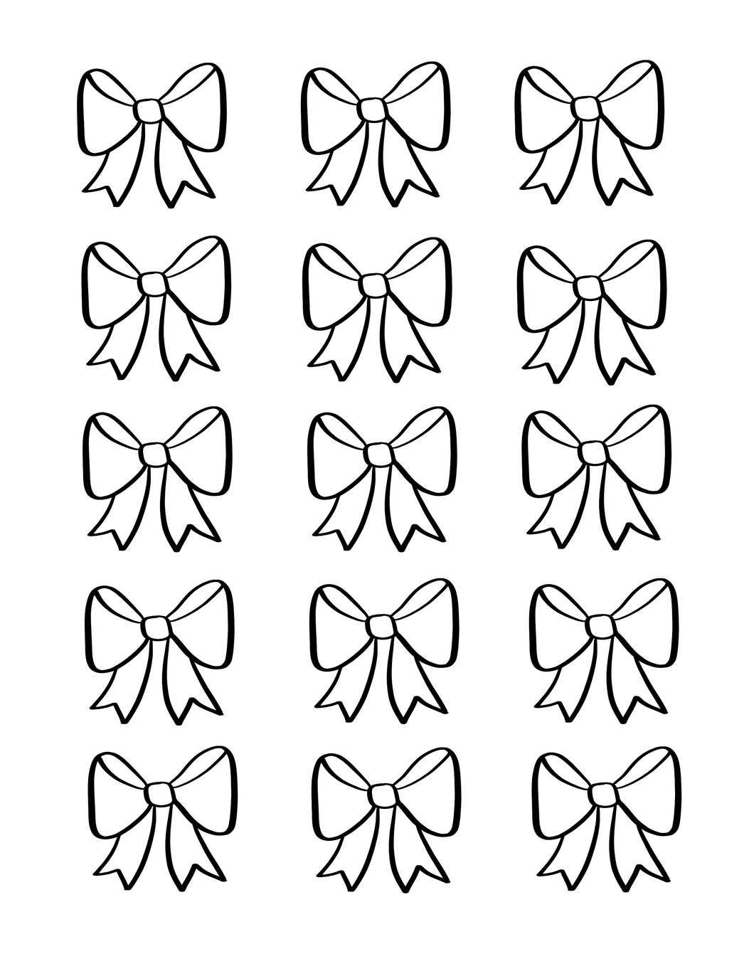 Bow 1 Icing Transfer Sheets - Dots and Bows Designs