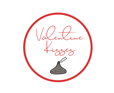 Valentine Kisses Package Tags - Dots and Bows Designs