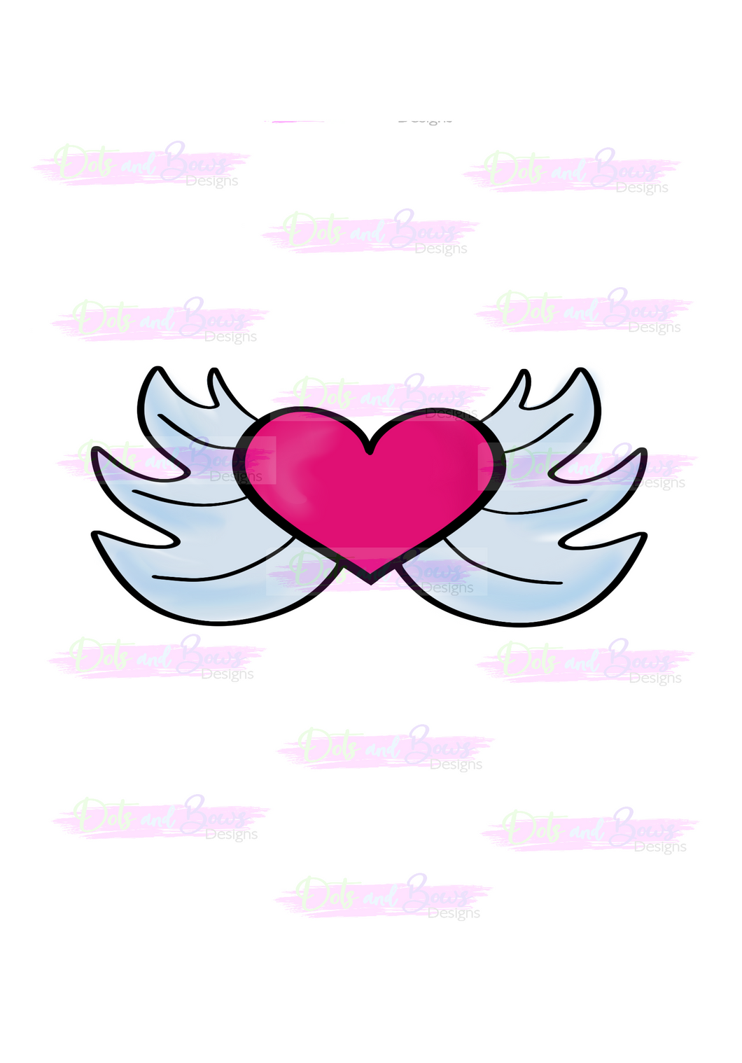Heart with Wings Cutter - Dots and Bows Designs