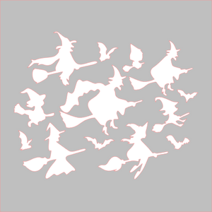 Witches Flying Stencil