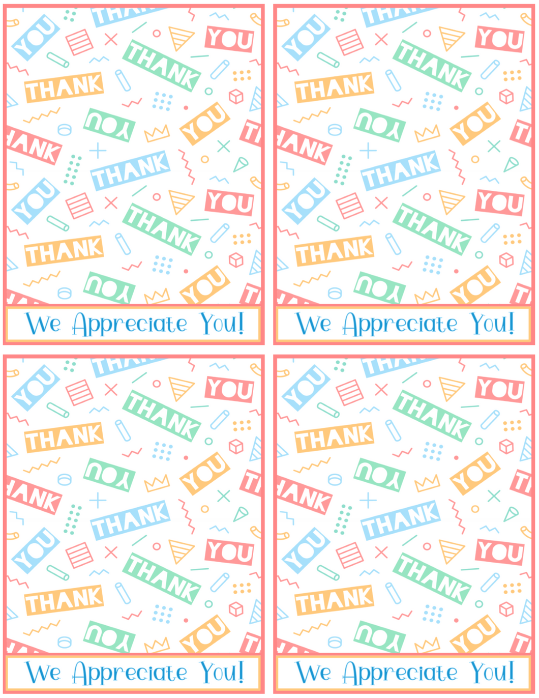 We Appreciate You Card 4x5 - Dots and Bows Designs