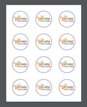 Load image into Gallery viewer, Welcome Back 1 Multi-Color Script Package Tags - Dots and Bows Designs