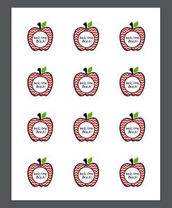 Welcome Back Apple Full Package Tags - Dots and Bows Designs
