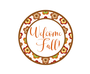 Welcome Fall Flowers Package Tag - Dots and Bows Designs