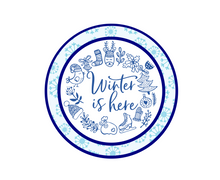 Load image into Gallery viewer, Winter Is Here w Flakes Package Tags - Dots and Bows Designs