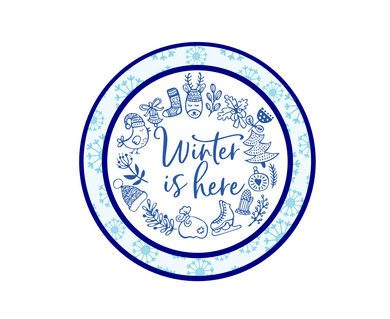 Winter Is Here w Flakes Package Tags - Dots and Bows Designs
