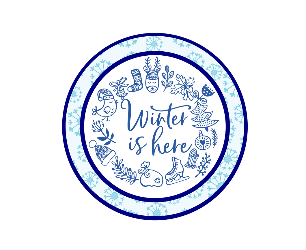 Winter Is Here w Flakes Package Tags - Dots and Bows Designs