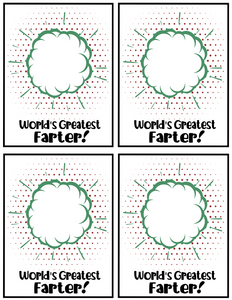 World's Greatest Farter Card 4x5 - Dots and Bows Designs