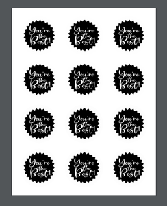 You're the Best Starburst Black Package Tags - Dots and Bows Designs