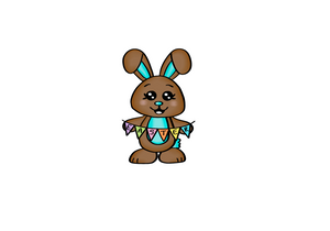 Bunny with Banner Cutter - Dots and Bows Designs