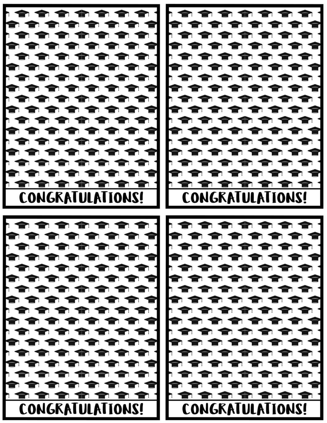 Congratulations Graduation Card 4x5 - Dots and Bows Designs