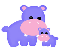 Load image into Gallery viewer, Mama Hippo Cutter - Dots and Bows Designs