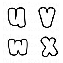 Load image into Gallery viewer, Lower Case Alphabet Cutters Set - Dots and Bows Designs
