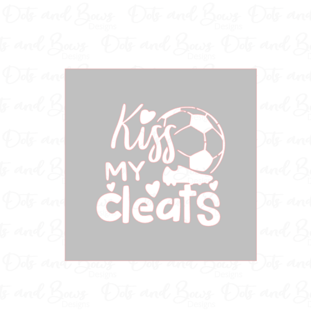 Kiss My Cleats 2-piece Stencil - Dots and Bows Designs