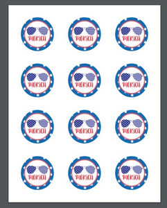 'merica Package Tags - Dots and Bows Designs