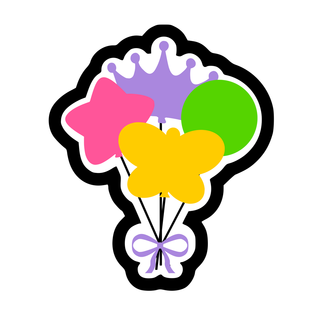 Pastel Balloons Crown Cutter