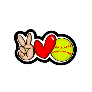 Peace Love Softball/Baseball/Soccer Cutter