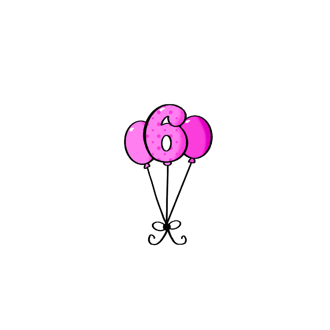 Six Balloon Bunch Stencil Digital Download