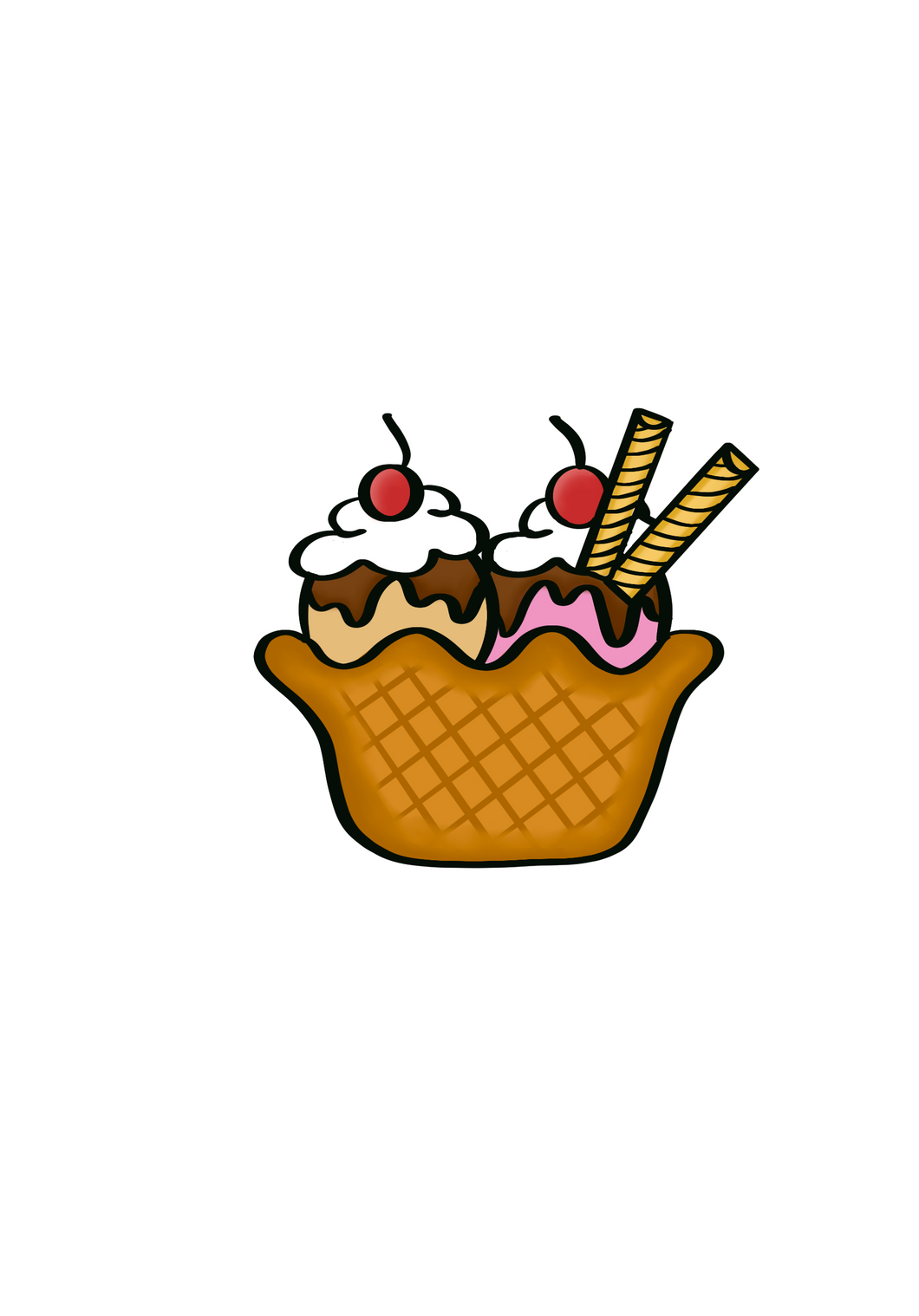 Ice Cream Sundae Cutter - Dots and Bows Designs