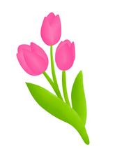 Load image into Gallery viewer, Long Stem Tulips Cutter - Dots and Bows Designs